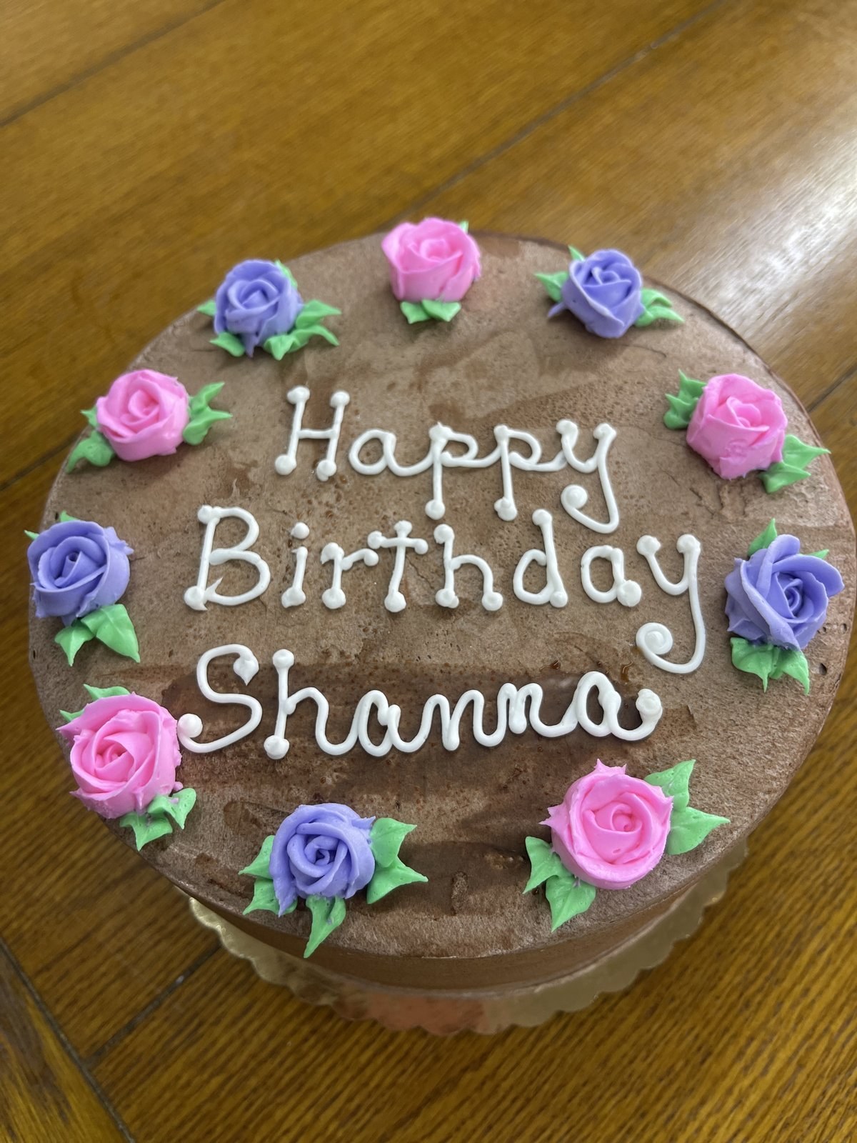 Chocolate cake with buttercream roses