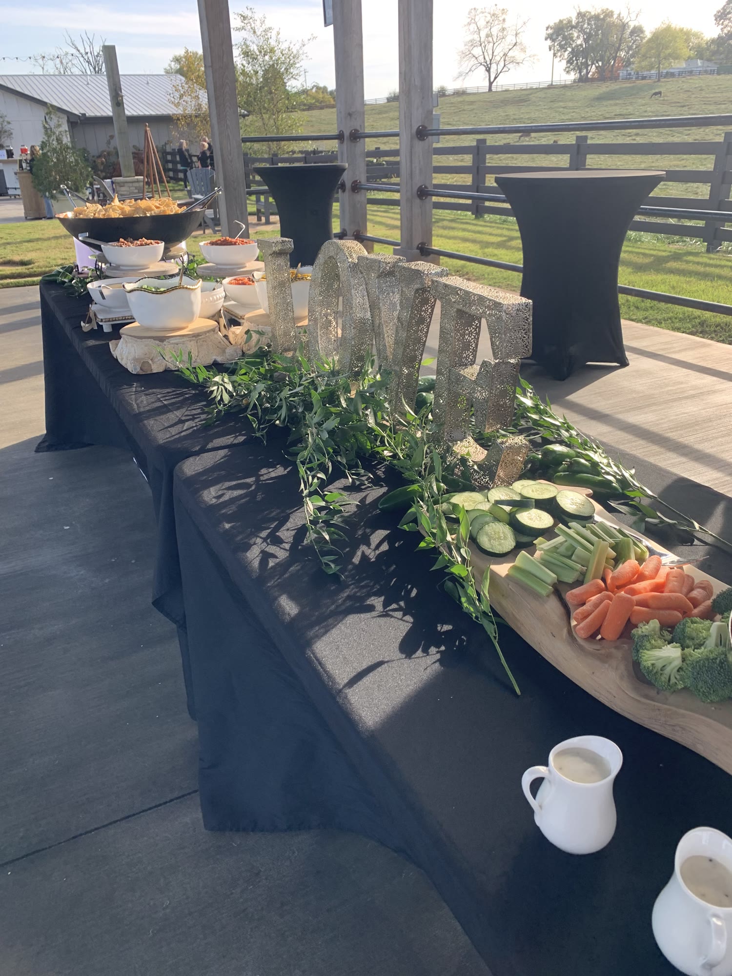 Catering spread at a venue